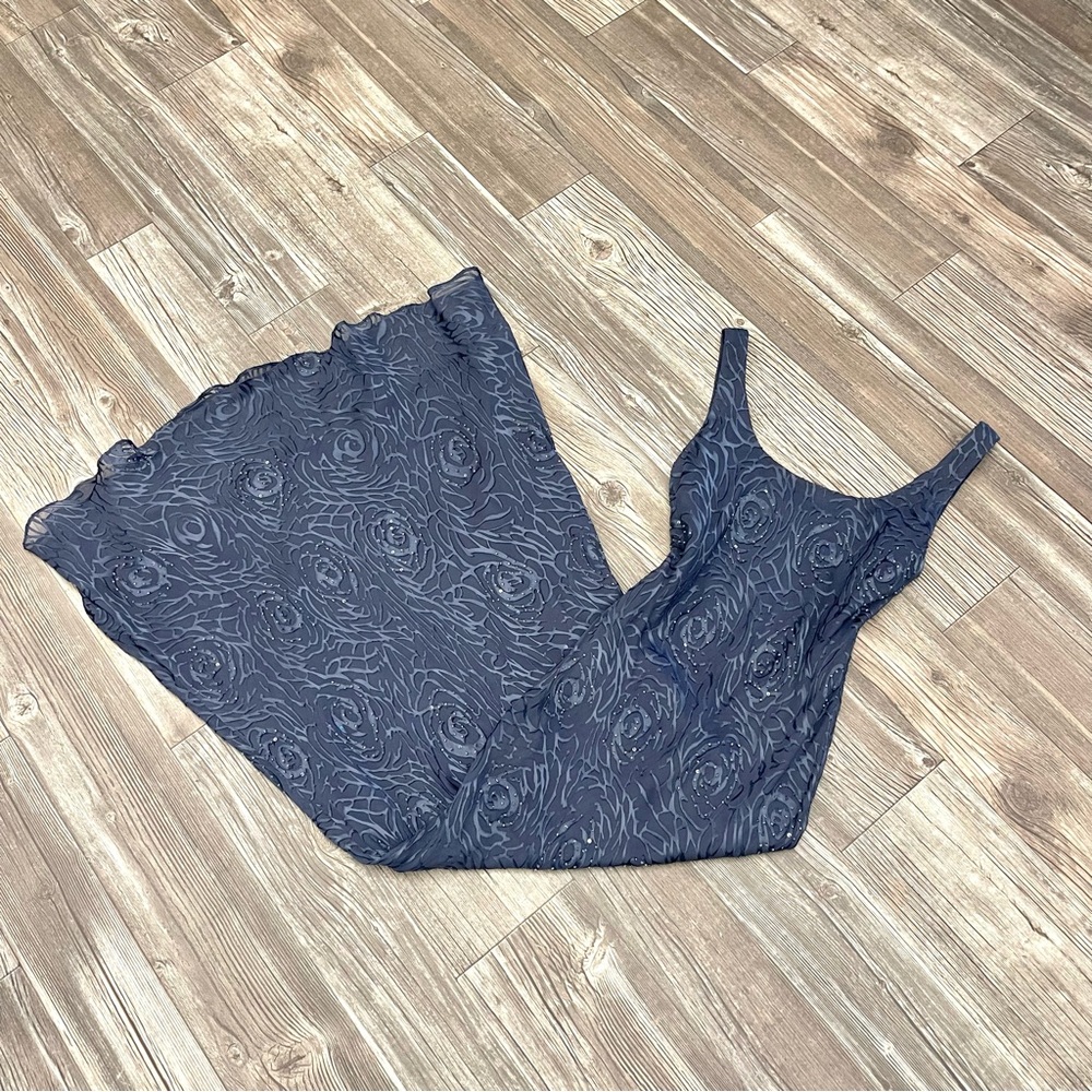 Vintage Blue Silk Alex Evenings Dress
